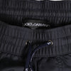 Dolce & Gabbana Black White Polyester Logo Elastic Waistband Swimwear