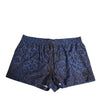 Dolce & Gabbana Blue Leopard Print Polyester Elastic Waistband Swimwear