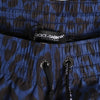 Dolce & Gabbana Blue Leopard Print Polyester Elastic Waistband Swimwear