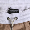 Dolce & Gabbana Brown White Polyester Re-Edition Shorts Swimwear