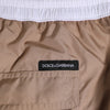 Dolce & Gabbana Brown White Polyester Re-Edition Shorts Swimwear
