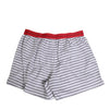 Dolce & Gabbana White Striped Cotton Red Waistband Shorts Swimwear