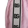 Dolce & Gabbana Pink Nylon Logo Side Stripe Beachwear Men Swimwear