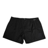 Dolce & Gabbana Black Cotton Elastic Waistband Button Swimwear