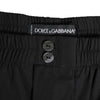 Dolce & Gabbana Black Cotton Elastic Waistband Button Swimwear