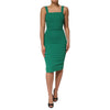 Dolce & Gabbana Dark Green Sleeveless Rayon Bodycon Dress