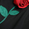 Dolce & Gabbana Black Wool Sleeveless Rose Applique Dress