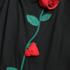 Dolce & Gabbana Black Wool Sleeveless Rose Applique Dress