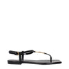 Versace Black Leather Flip-Flop Sandals