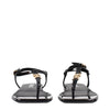 Versace Black Leather Flip-Flop Sandals