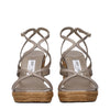 Jimmy Choo Gray Leather Wedge Sandals