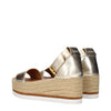 See By Chloé Gold Leather Wedge Sandals
