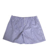 Dolce & Gabbana Blue White Cotton Striped Button Fly Shorts Swimwear