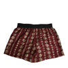Dolce & Gabbana Burgundy Silk Coin Print Men Boxer Short Swimwear