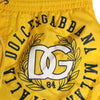 Dolce & Gabbana Yellow Nylon Logo Print Men Boxer Short Swimwear