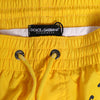 Dolce & Gabbana Yellow Nylon Logo Print Men Boxer Short Swimwear