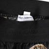 Dolce & Gabbana Black Silk Ancient Coin Print Boxer Short Swimwear