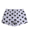 Dolce & Gabbana White Black Heart Print Men Boxer Short Swimwear