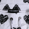 Dolce & Gabbana White Black Heart Print Men Boxer Short Swimwear
