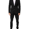 Dolce & Gabbana Dark Blue Cotton Men Jacket Coat Blazer Suit