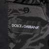 Dolce & Gabbana Dark Blue Cotton Men Jacket Coat Blazer Suit