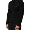 Dolce & Gabbana Black Cotton Denim Stretch Button Up Jacket