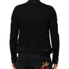 Dolce & Gabbana Black Cotton Denim Stretch Button Up Jacket