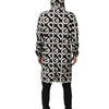 Dolce & Gabbana Black White Logo Print Hooded Coat Men Jacket