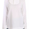 Dolce & Gabbana White Cotton Longsleeve Collared Blouse
