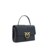 PINKO Black Calf Leather Bos Taurus Handbag