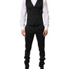 Dolce & Gabbana Black 3 Piece Brocade Jacquard Suit MARTINI