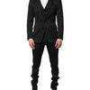 Dolce & Gabbana Black 3 Piece Brocade Jacquard Suit MARTINI