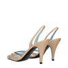 Valentino Garavani Beige Leather Stiletto Heel Sandals
