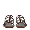 Aquazzura Brown Leather Flat Sandals
