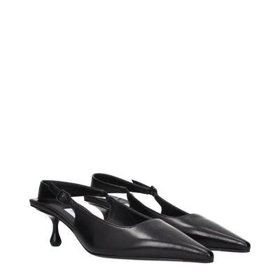 Jimmy Choo Black Leather Flat Sandals