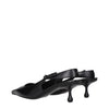 Jimmy Choo Black Leather Flat Sandals