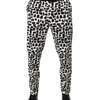 Dolce & Gabbana Black White Abstract Print Cotton Blend Pants