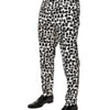 Dolce & Gabbana Black White Abstract Print Cotton Blend Pants