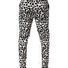 Dolce & Gabbana Black White Abstract Print Cotton Blend Pants