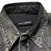 Dolce & Gabbana Black Washed Cotton Snap Long Sleeve Casual Shirt