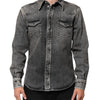 Dolce & Gabbana Black Washed Cotton Snap Long Sleeve Casual Shirt