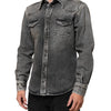 Dolce & Gabbana Black Washed Cotton Snap Long Sleeve Casual Shirt