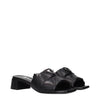 Prada Black Leather Flat Sandals