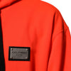 Dolce & Gabbana Red Fluorescent Polyester Logo Patch Hoodie Sweater