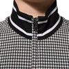 Dolce & Gabbana Black White Houndstooth Wool Crest Jacket Sweater