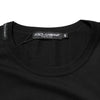 Dolce & Gabbana Black Cotton Velvet Logo Print Men T-shirt