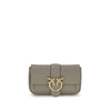 PINKO Gray Calf Leather Bos Taurus Shoulder Bag