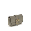 PINKO Gray Calf Leather Bos Taurus Shoulder Bag