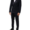 Dolce & Gabbana Black Wool 3 Piece Slim Fit Formal Men Suit