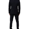 Dolce & Gabbana Black Wool 3 Piece Slim Fit Formal Men Suit